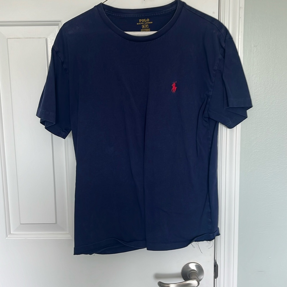 Polo Navy tee. No Stains.